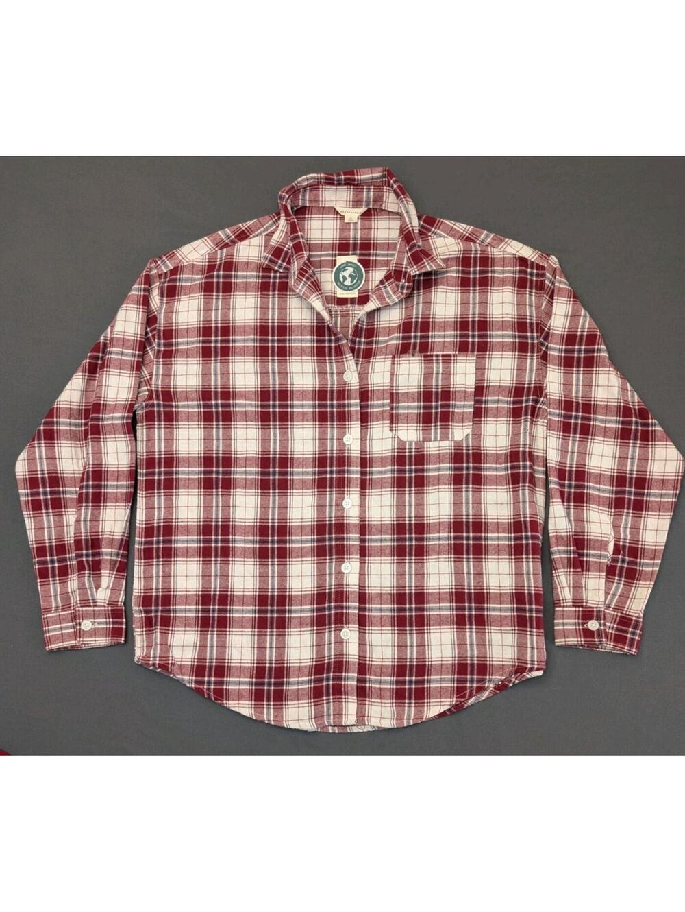 Aéropostale Mens M Flannel Plaid Button Up Shirt Pockets Point Collar 44"